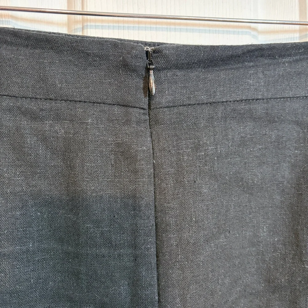 Chadwicks of Boston Black Linen Blend Pencil Skirt 16 Tall Lined Timeless Office - Picture 3 of 9